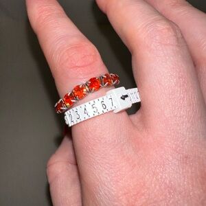 Red rhinestone eternity ring stretchy